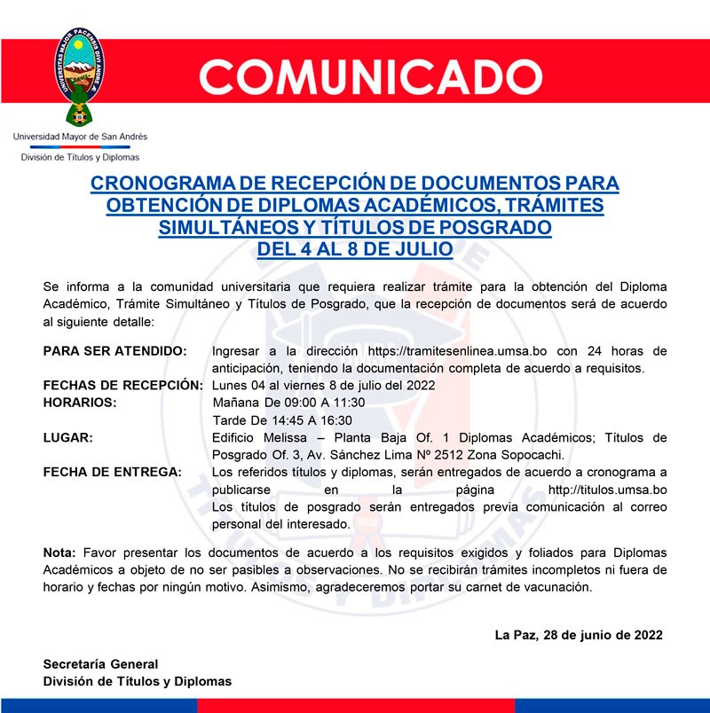 COMUNICADO