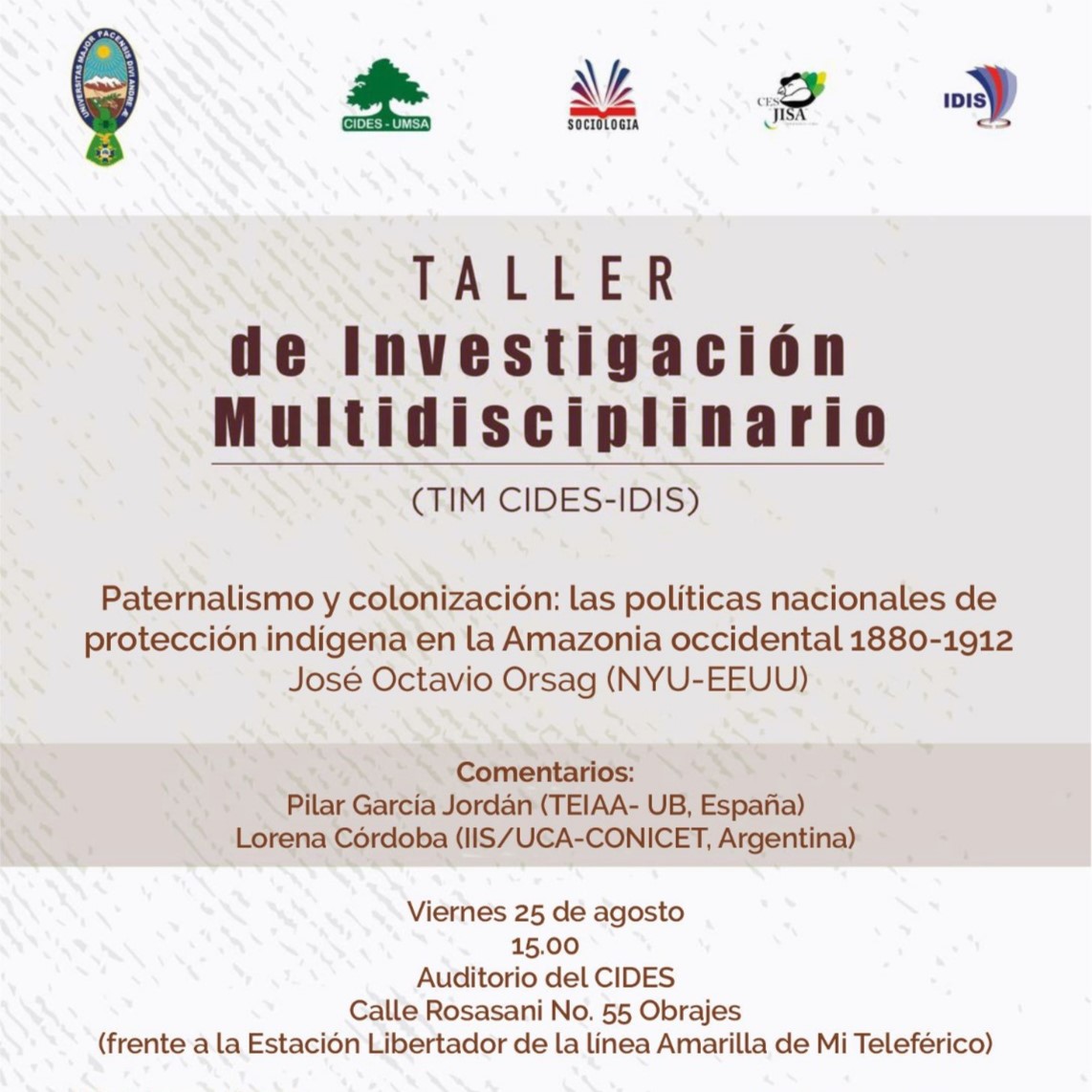 TALLER DE INVESTIGACION MULTIDISCIPLINARIO