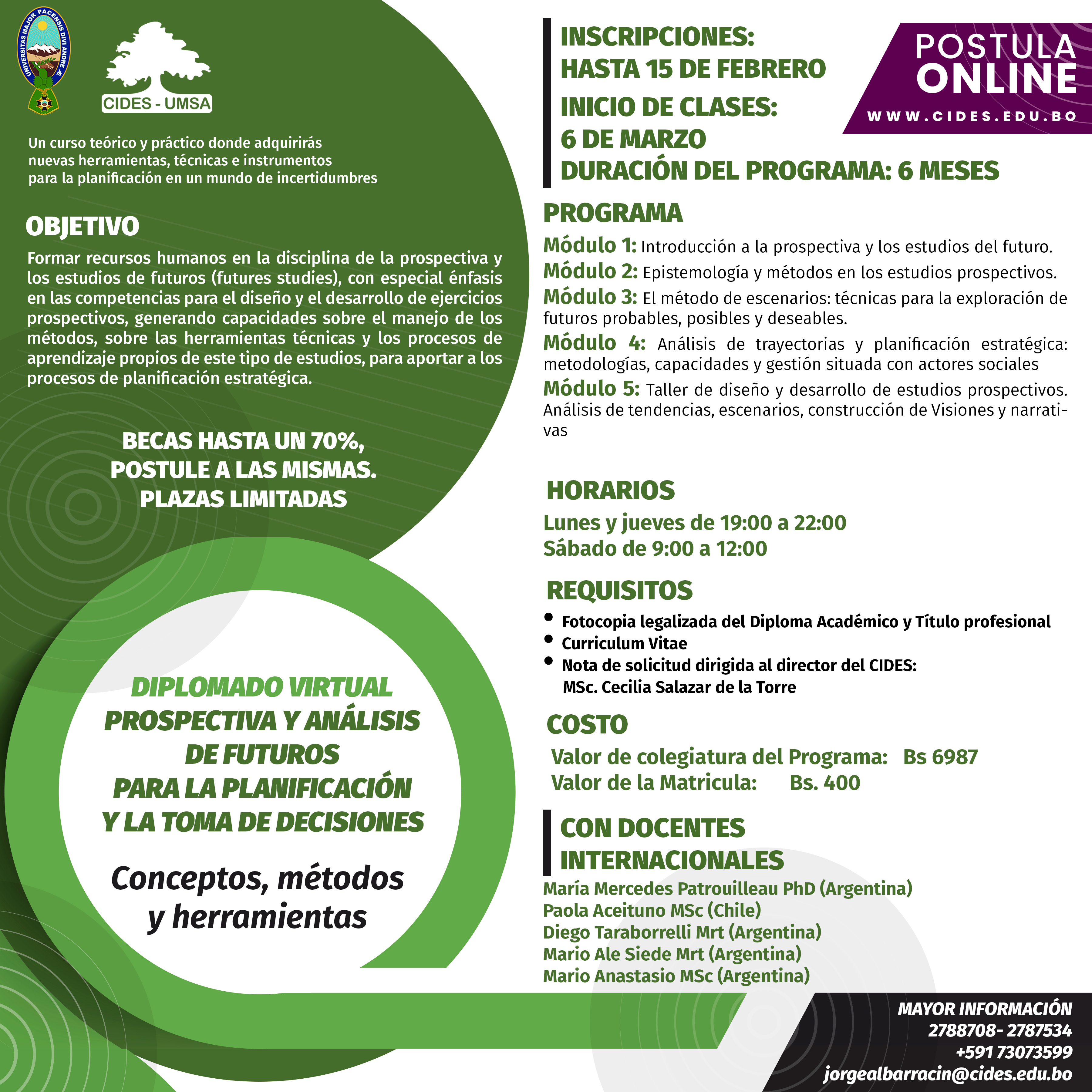 DIPLOMADO VIRTUAL PROSPECTIVA Y ANÁLISIS  DE FUTUROS  PARA LA PLANIFICACIÓN  Y LA TOMA DE DECISIONES