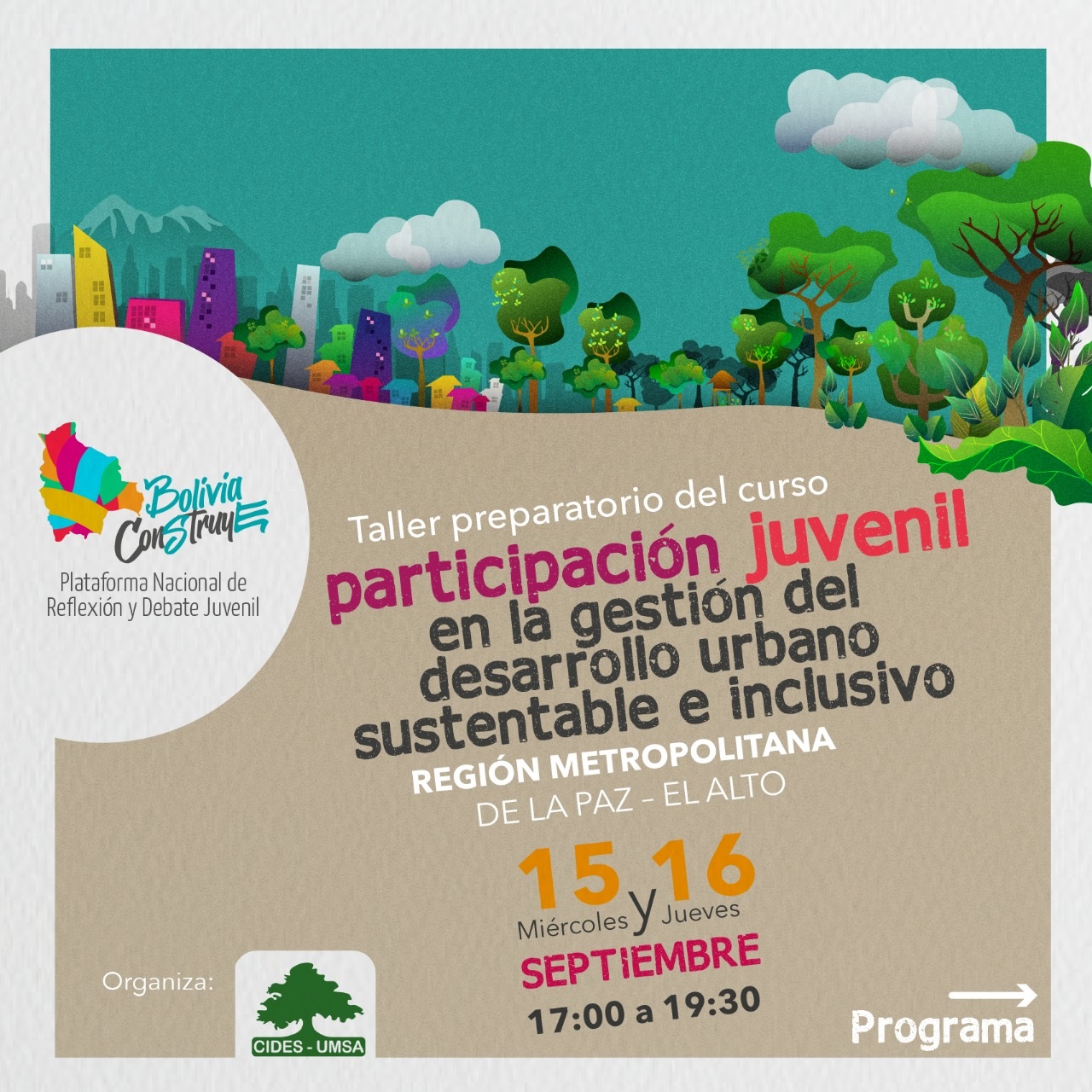 Taller preparatorio del curso participación juvenil en la gestión del desarrollo urbano sustentable e inclusivo