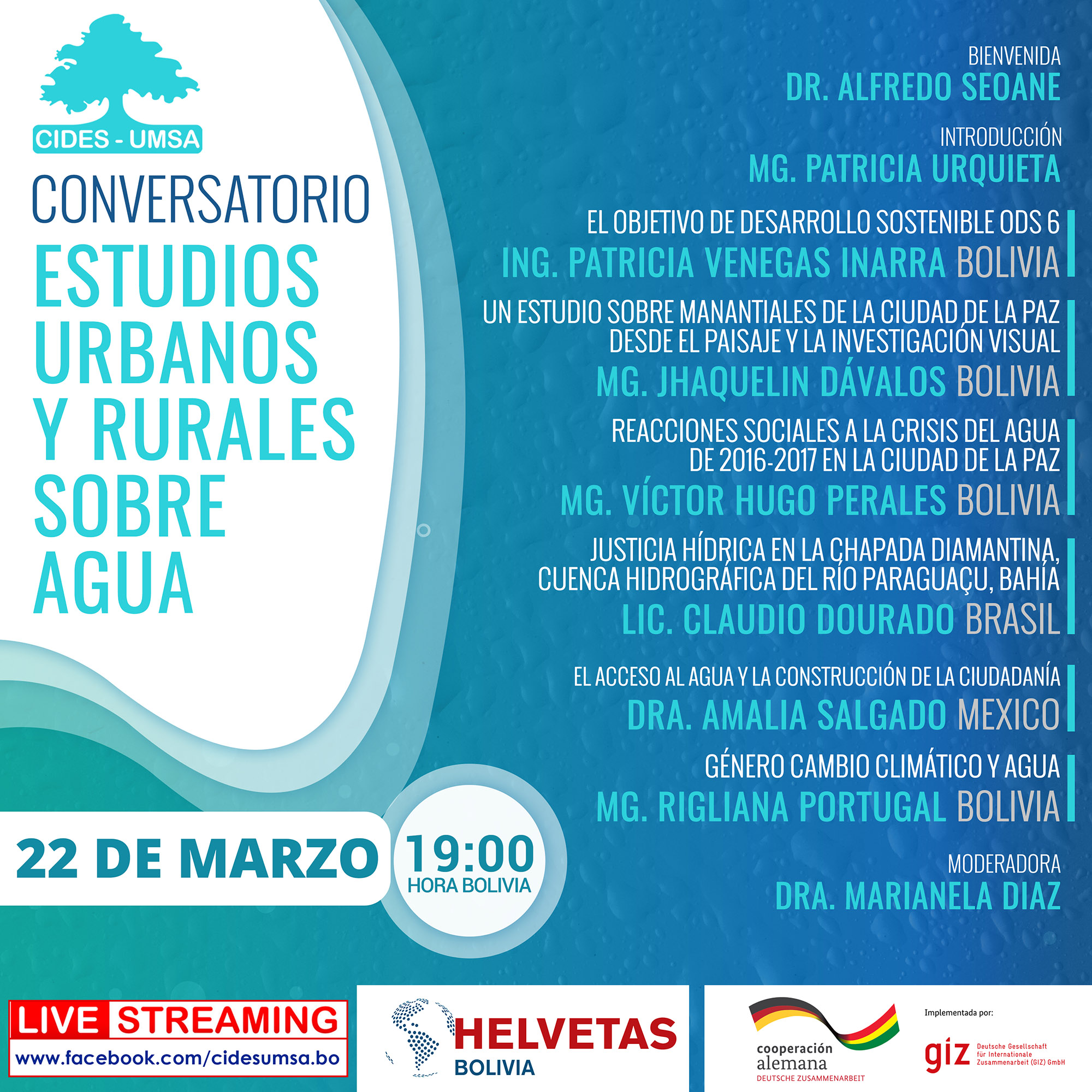 CONVERSATORIO: ESTUDIOS URBANOS Y RURALES SOBRE AGUA