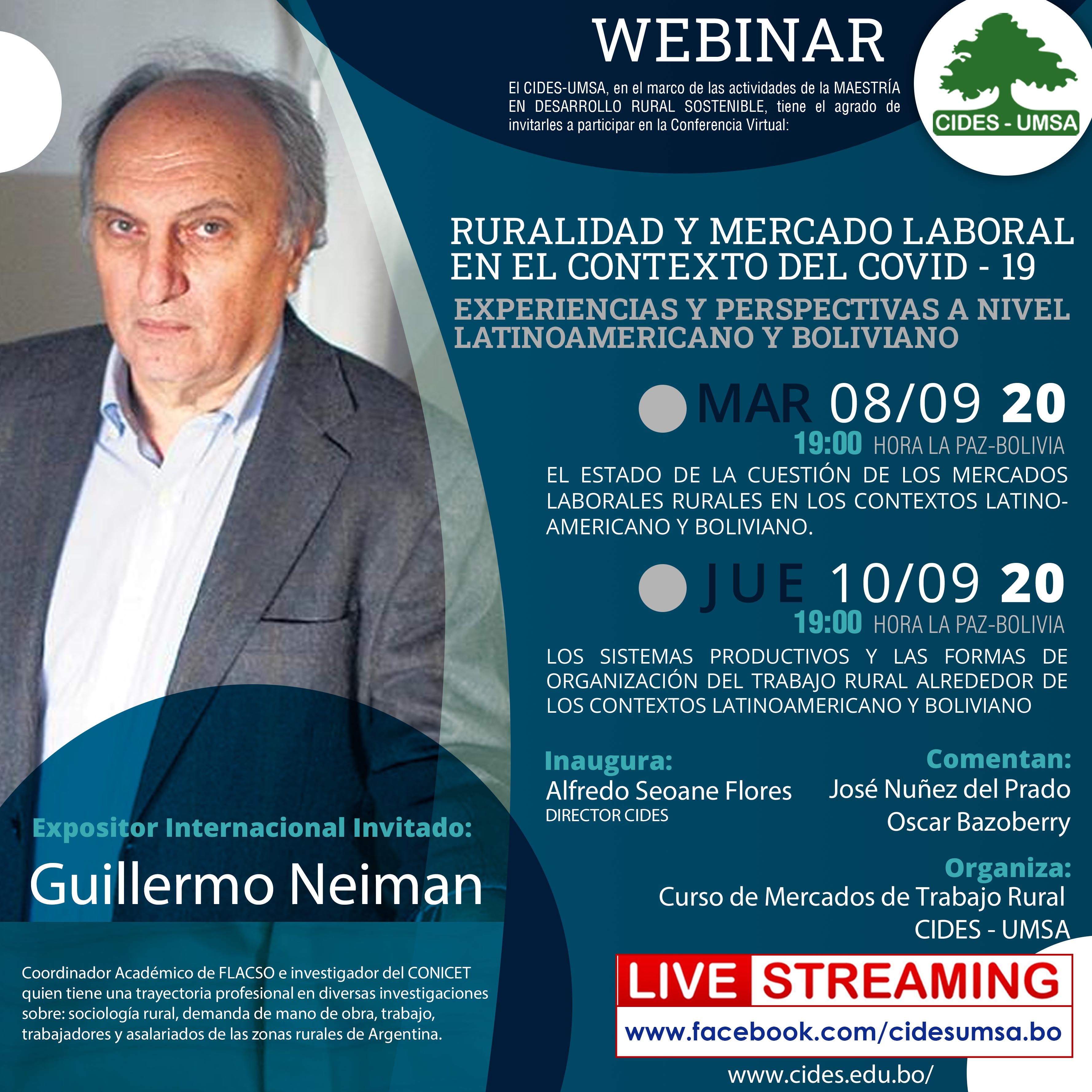 WEBINAR: RURALIDAD Y MERCADO LABORAL EN EL CONTEXTO DEL COVID - 19 (10/09/20)