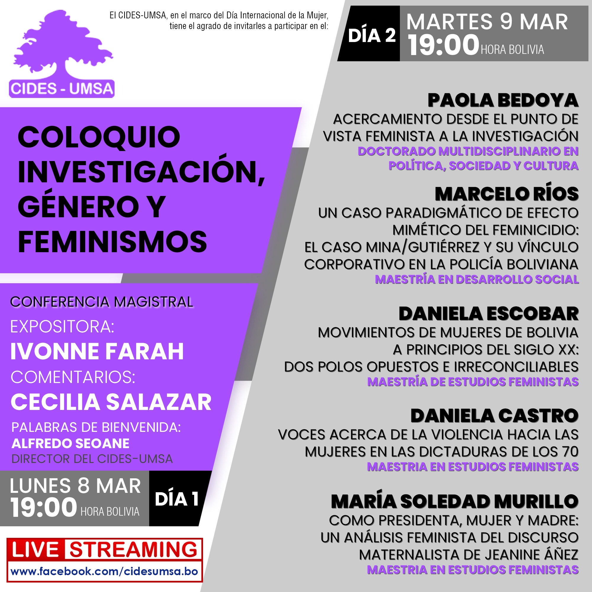 COLOQUIO INVESTIGACIÓN, GÉNERO Y FEMINISMOS (DÍA 2)