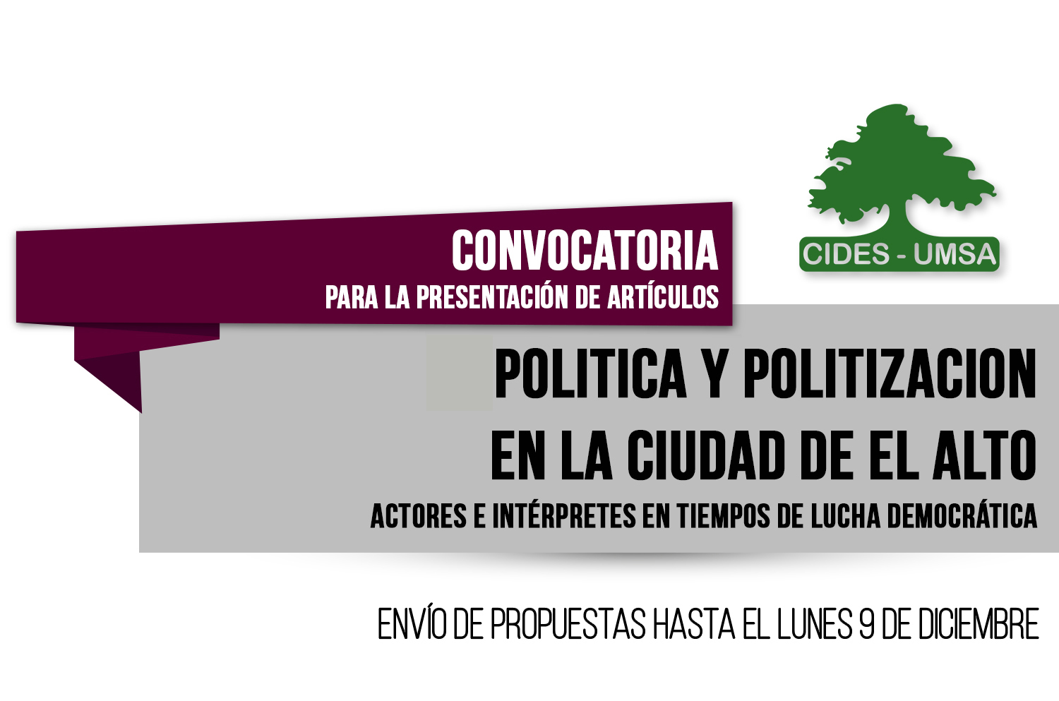 CONVOCATORIA PARA LA PRESENTACIÓN DE ARTÍCULOS