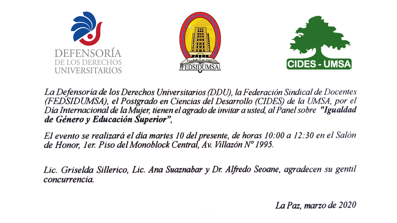 IGUALDAD DE GÉNERO Y EDUCACIÓN SUPERIOR