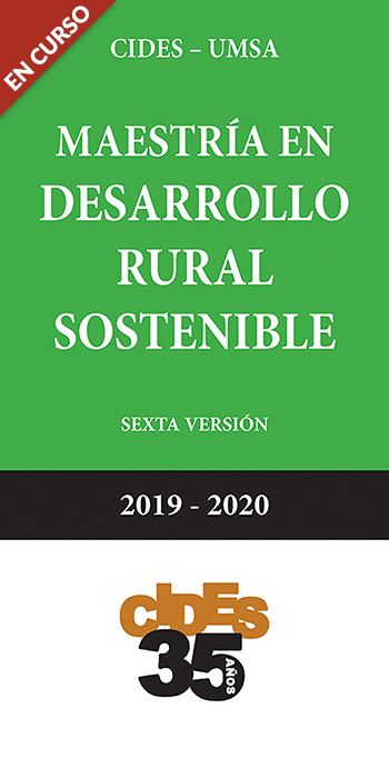  MAESTRÍA EN DESARROLLO RURAL SOSTENIBLE