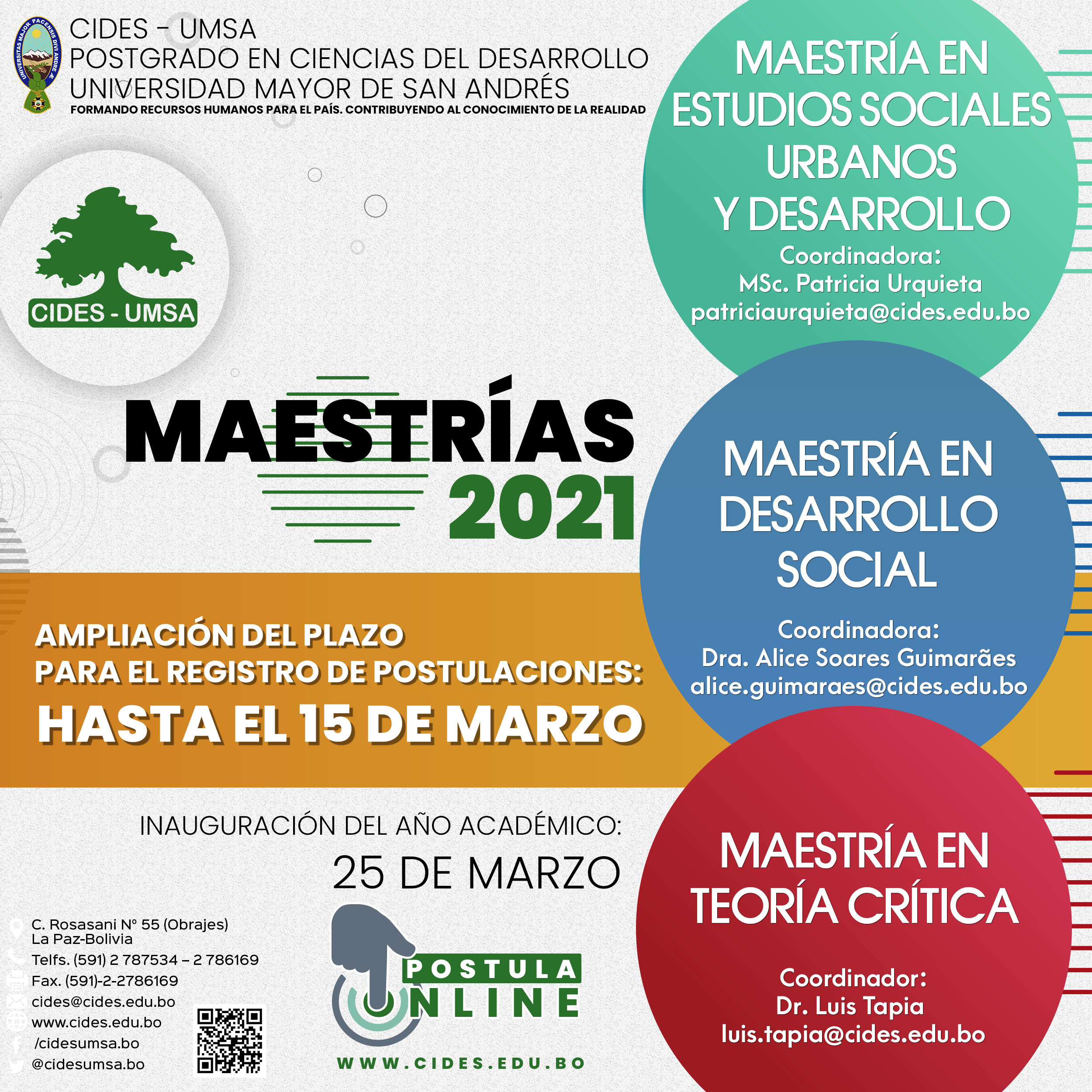OFERTA ACADÉMICA MAESTRÍAS 2021