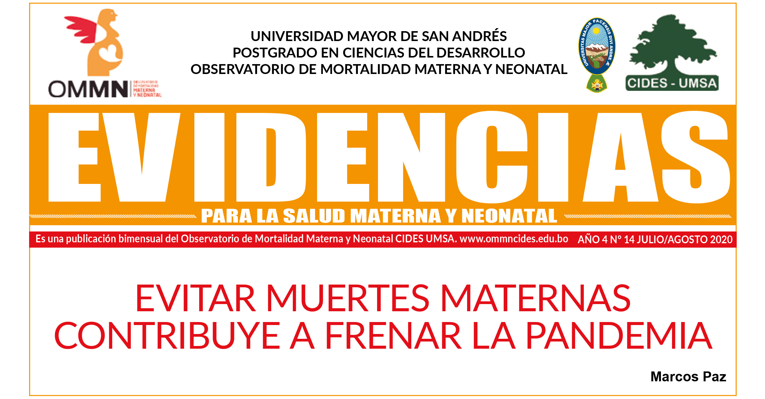 EVITAR MUERTES MATERNAS CONTRIBUYE A FRENAR LA PANDEMIA