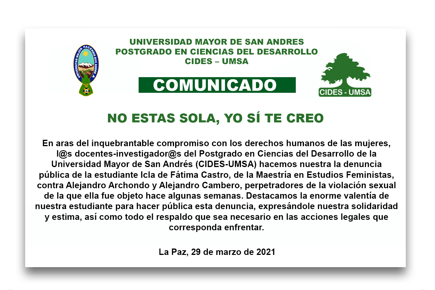 COMUNICADO