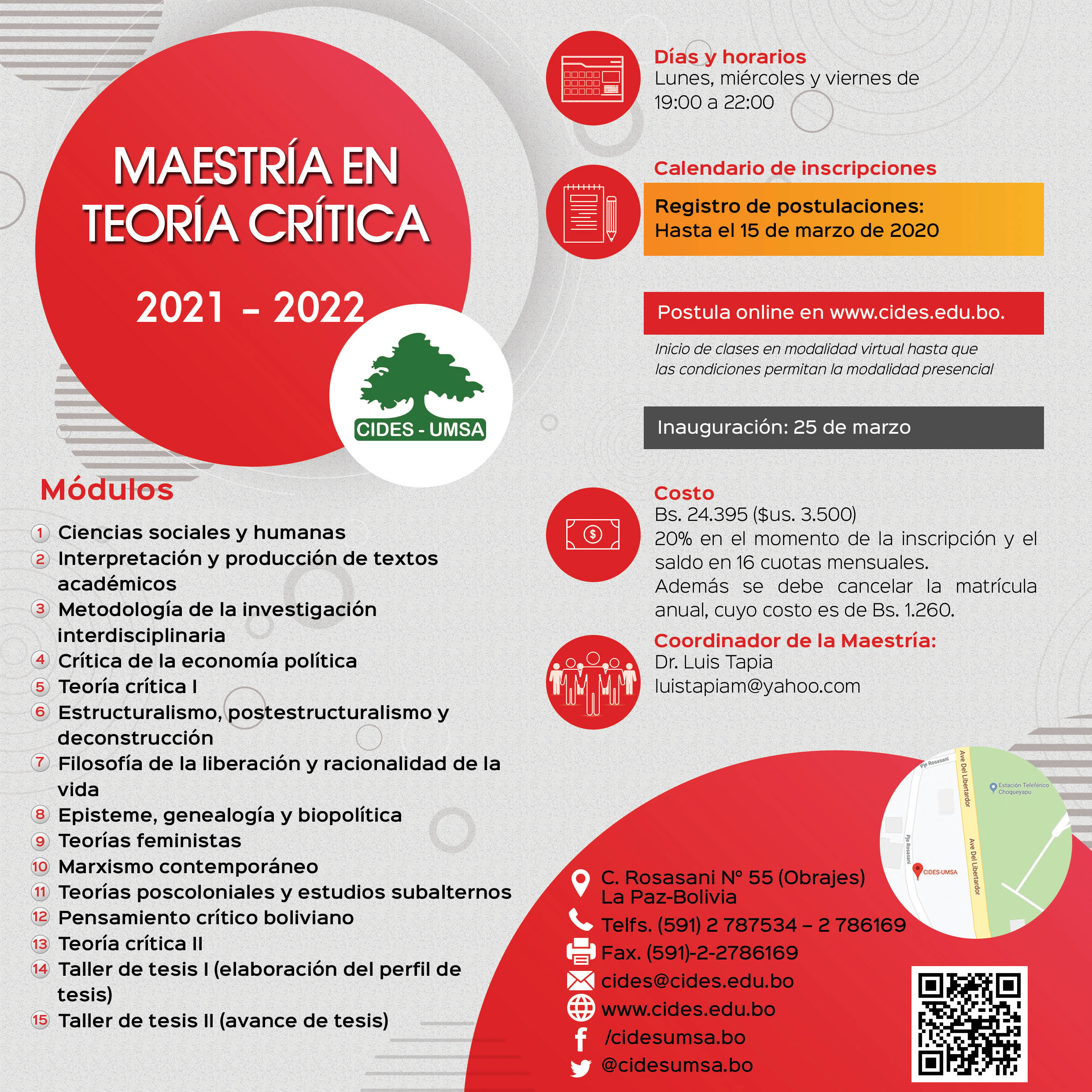 MAESTRIA EN TEORÍA CRÍTICA - OFERTA ACADÉMICA 2021-2022