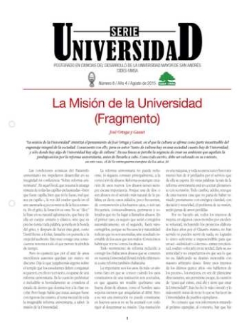 LA MISIÓN DE LA UNIVERSIDAD (Fragmento)