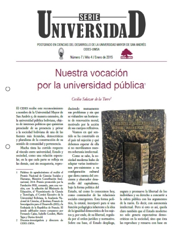 NUESTRA VOCACIÓN POR LA UNIVERSIDAD PÚBLICA