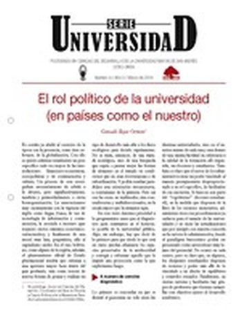 EL ROL POLÍTICO DE LA UNIVERSIDAD (EN PAÍSES COMO EL NUESTRO)