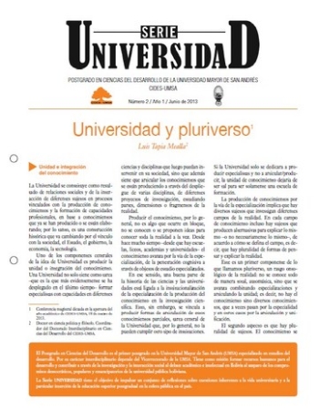 UNIVERSIDAD Y PLURIVERSO